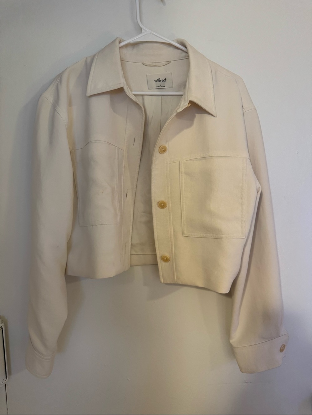 Wilfred Cream Cropped Utility Jacket